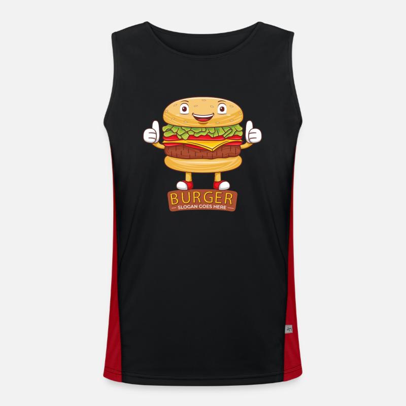 Mignon burger dessin animé art Débardeur respirant contrasté Homme 