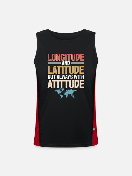 Geographic Information Systems - Men's Functional Contrast Tank Top - black/red