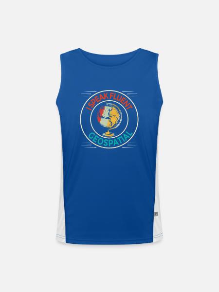 Geographic Information Systems Geospatial - Men's Functional Contrast Tank Top  - royal/white - Front