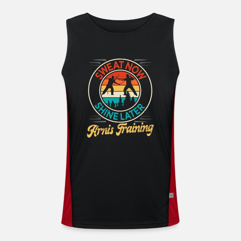 Escrima Arnis Martial Arts - Men's Functional Contrast Tank Top - black/red