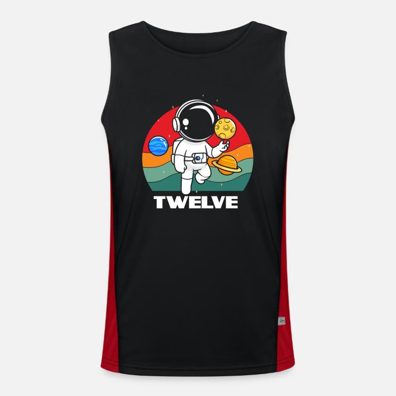 Astronaut Twelve Birthday Adventure - Men's Functional Contrast Tank Top - black/red