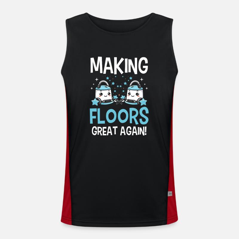 Cleaning Lover Cleaner - Men's Functional Contrast Tank Top  - black/red