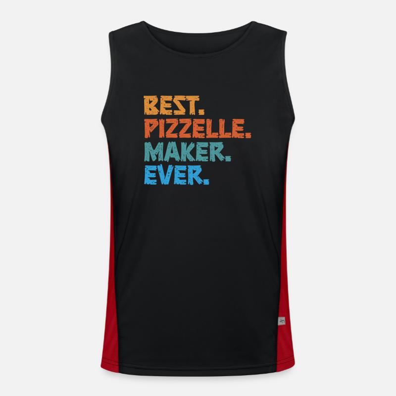Pizzelle Waffle - Italian Waffles - Men's Functional Contrast Tank Top  - black/red