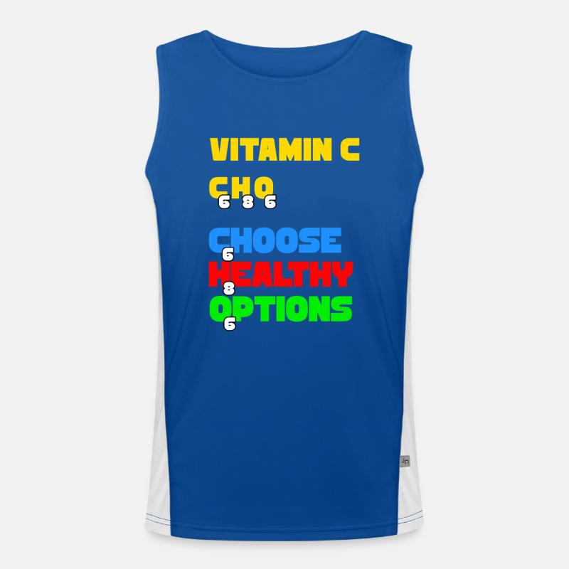 Vitamin C Wählen Sie gesunde Optionen Funktionelles Kontrast-Tank Top für Männer 