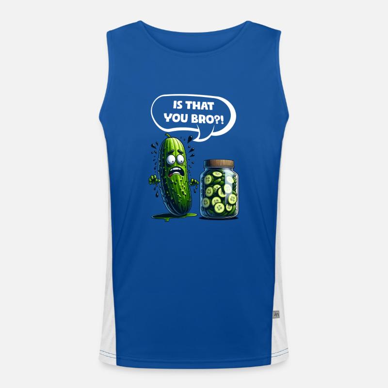 C’est toi mon frère ?! Cornichon de concombre Amateurs de concombre Débardeur respirant contrasté Homme 