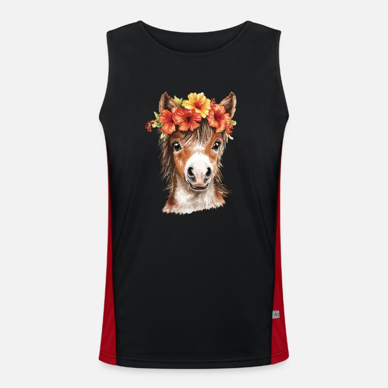 Bangs with hibiscus Men's Functional Contrast Tank Top 