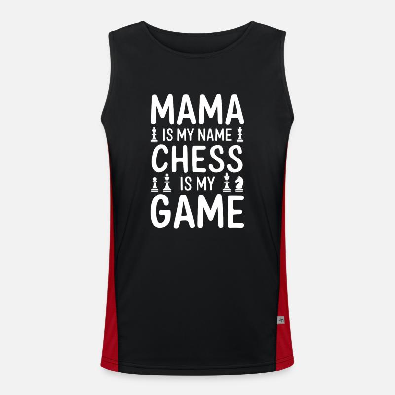 Stolze Schach Mama Design Mutter Schach Funktionelles Kontrast-Tank Top für Männer 