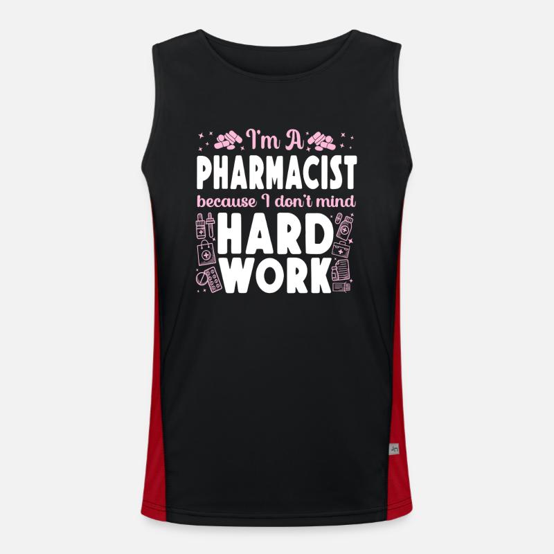 Pharmacy Tech Technician - Men's Functional Contrast Tank Top  - black/red