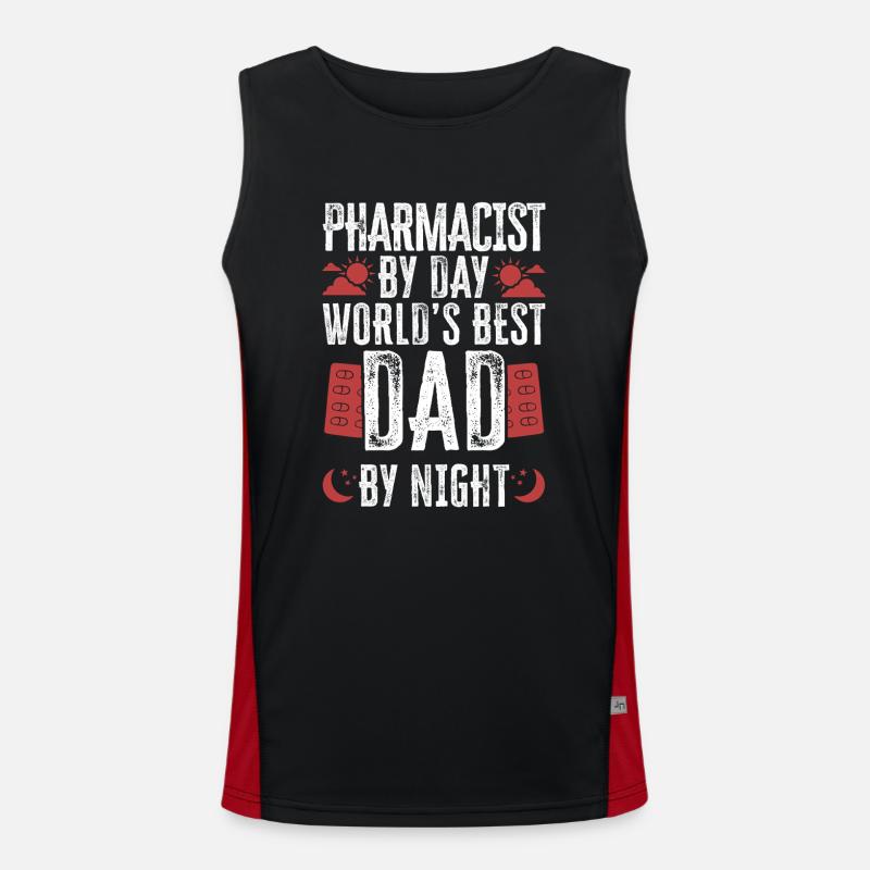 Pharmacy Tech Technician - Men's Functional Contrast Tank Top  - black/red