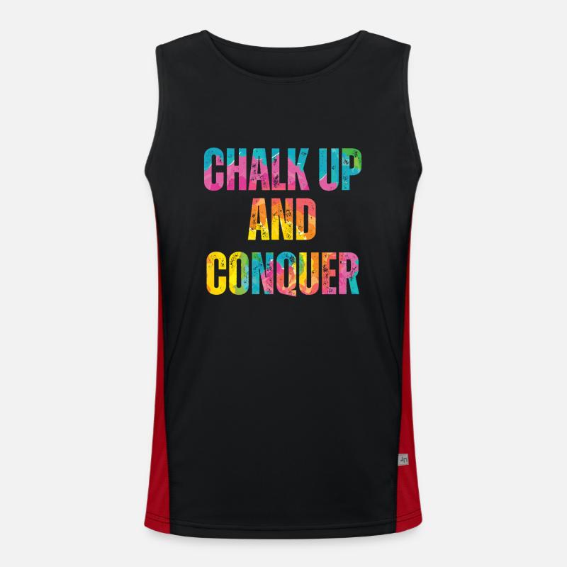 Boulderer Chalk Up Und Conquer Bouldering Funktionelles Kontrast-Tank Top für Männer 