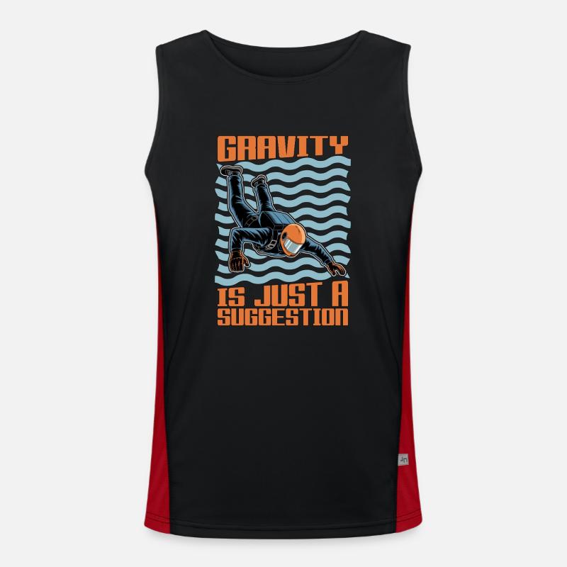 Skydiving Gravity Is Just A Suggestion Parachuting Men's Functional Contrast Tank Top 