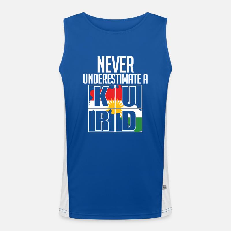 Kurdistan Kurde Kurden Never Underestimate A Kurd Funktionelles Kontrast-Tank Top für Männer 