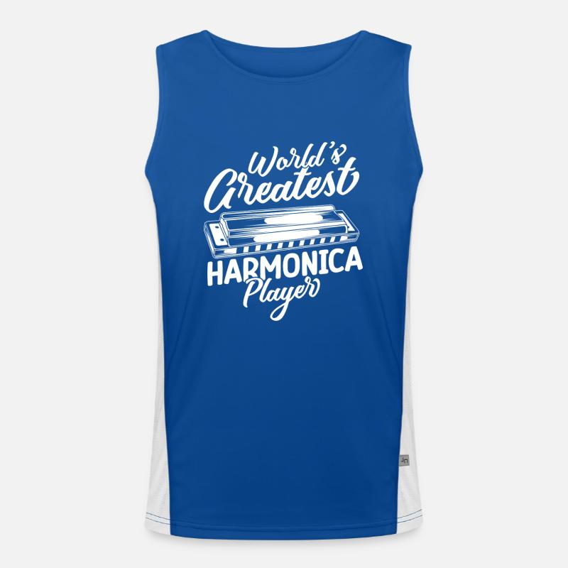 Harmonica Musican World´s Createst Player Funktionelles Kontrast-Tank Top für Männer 