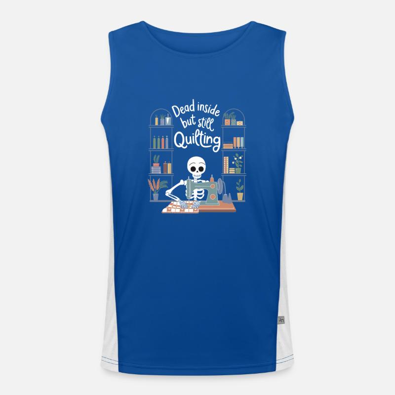 Dead Inside but Still Quilting Funny Quilting Men's Functional Contrast Tank Top 
