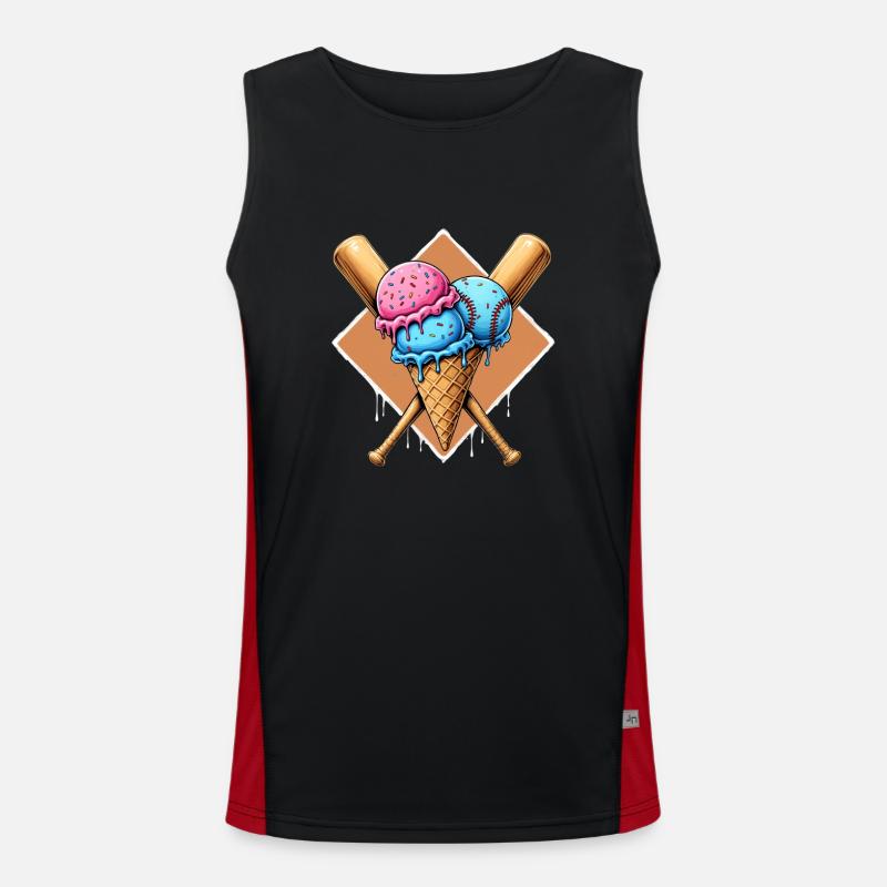 Baseball Baseball Bat - Men's Functional Contrast Tank Top - black/red