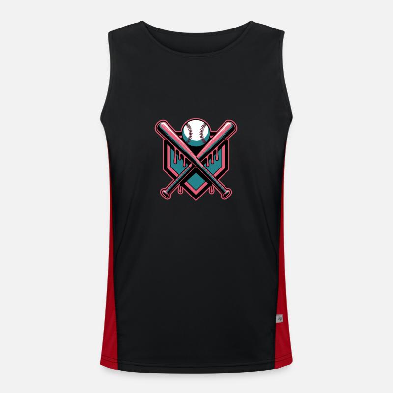 Baseball Baseball Bat Men's Functional Contrast Tank Top 
