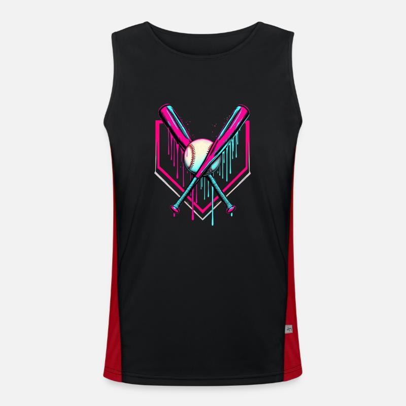 Baseball Baseball Bat Men's Functional Contrast Tank Top 
