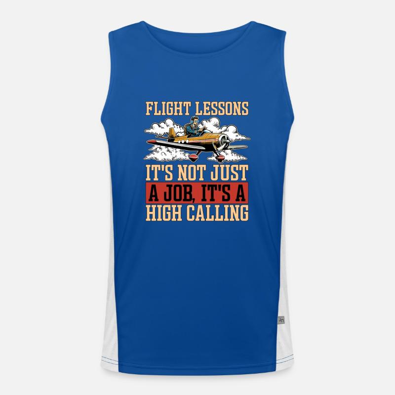 Flight Instructor Flight Lessons It's Aviation Funktionelles Kontrast-Tank Top für Männer 
