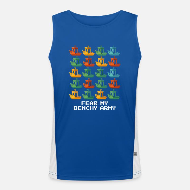 Benchy Army | 3D Printing Test Model Calibration Men's Functional Contrast Tank Top 