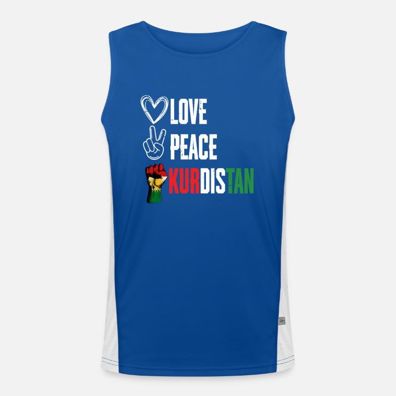 Kurde Kurden Love Peace Kurdistan Funktionelles Kontrast-Tank Top für Männer 