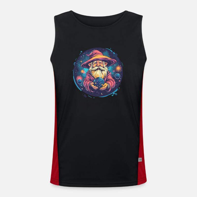 Sorcier de l’espace avec orbe Débardeur respirant contrasté Homme 