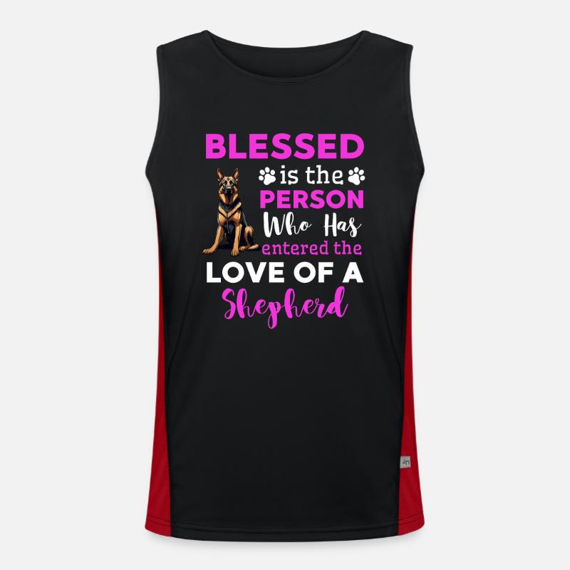 Deutscher Schäferhund Hunde Spruch Funktionelles Kontrast-Tank Top für Männer 