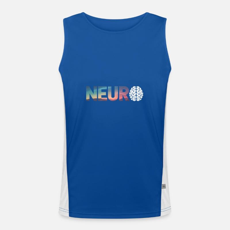 Neuro Brain Design for Science Enthusiasts Men's Functional Contrast Tank Top 