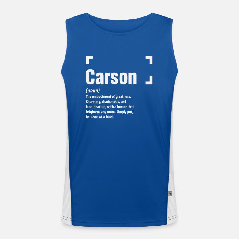 Carson Definition Funny Name Carson Men's Functional Contrast Tank Top 