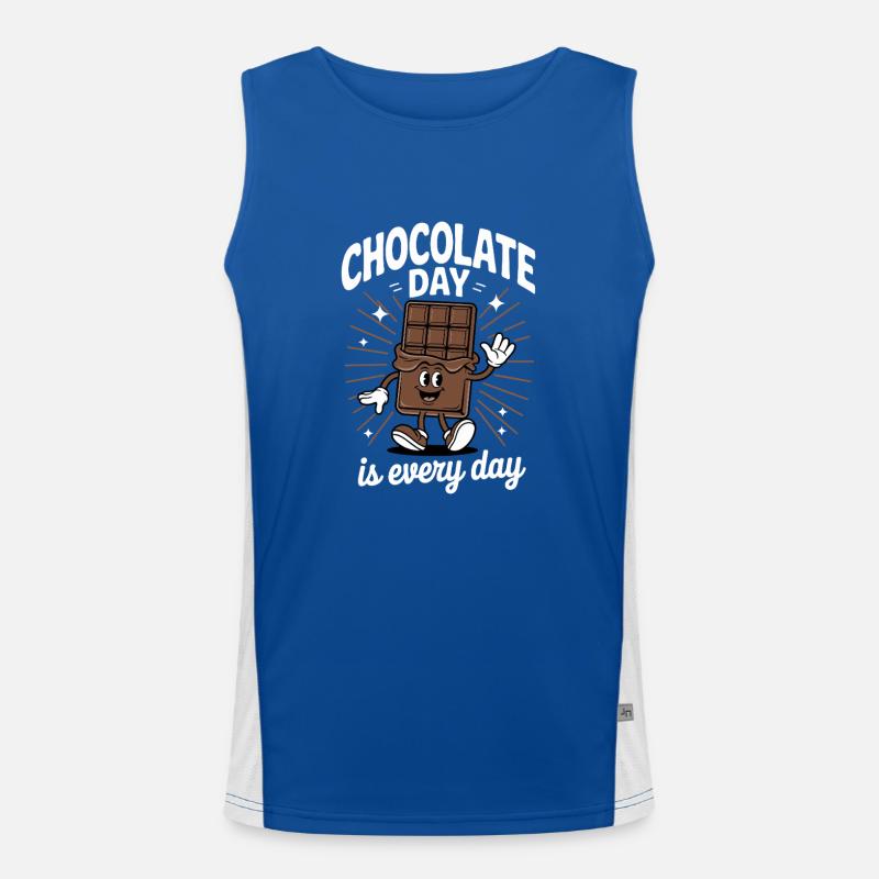 Chocolate Day Every Day Chocolate Bar Men's Functional Contrast Tank Top 
