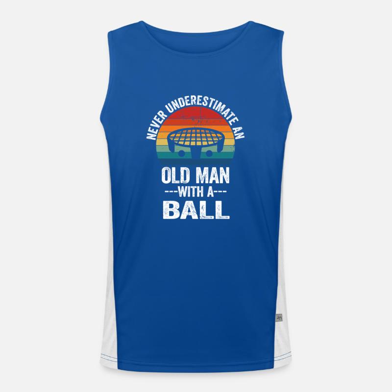 Old Roundnet Player Men's Functional Contrast Tank Top 