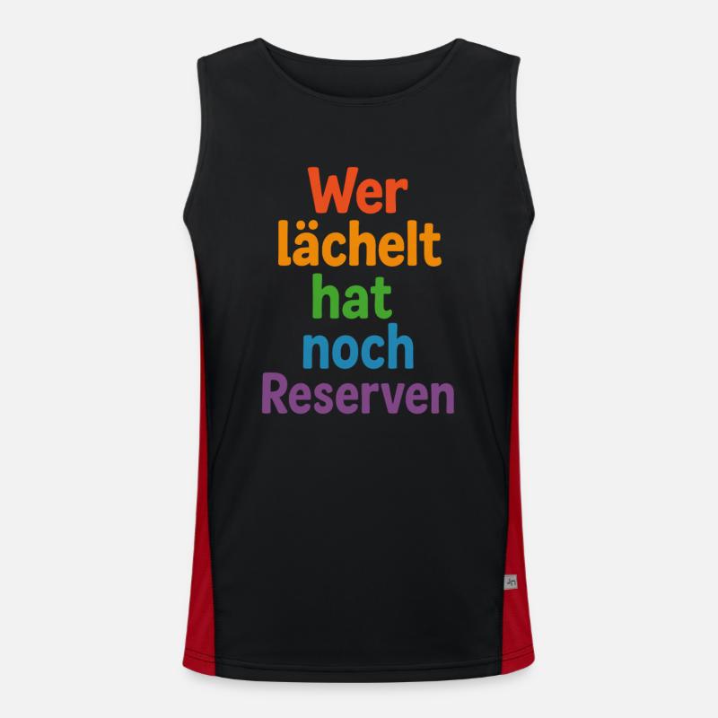 Wer lächelt hat noch Reserven Funktionelles Kontrast-Tank Top für Männer 