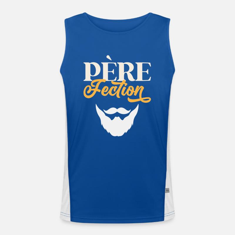 Father's Day Daddy Bearded Father Mustache Beard Men's Functional Contrast Tank Top 