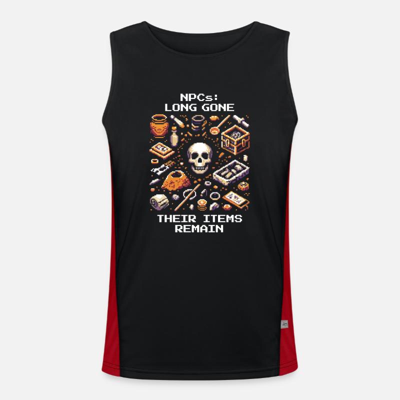 Disappeared Cultures | Archaeology Artifacts - Men's Functional Contrast Tank Top  - black/red