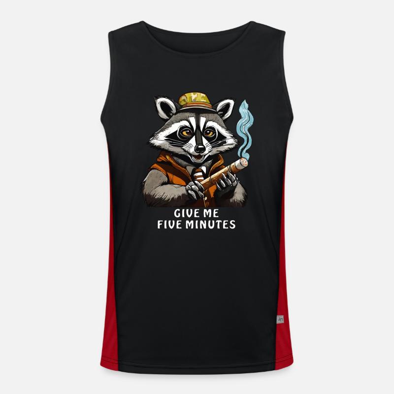 WASCHBÄR JOINT GIVE ME FIVE MINUTES Funktionelles Kontrast-Tank Top für Männer 