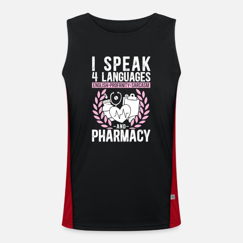 Pharmacy Tech Technician - Men's Functional Contrast Tank Top  - black/red