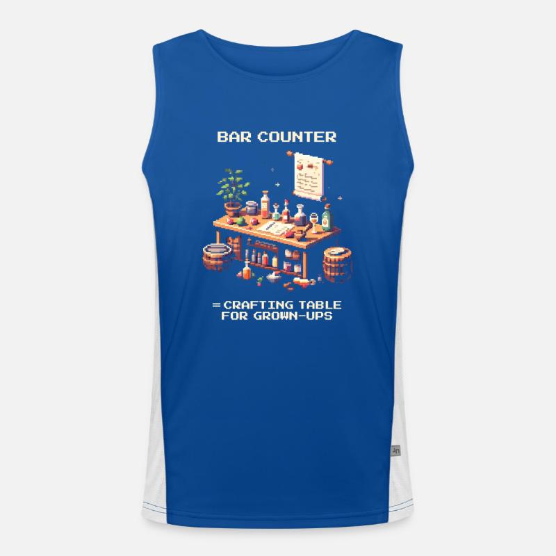 Counter = Crafting Table for Adults Men's Functional Contrast Tank Top 