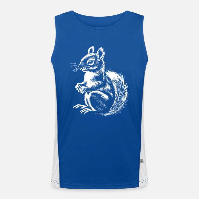 Cute Squirrel Illustration Autumn Men's Functional Contrast Tank Top 