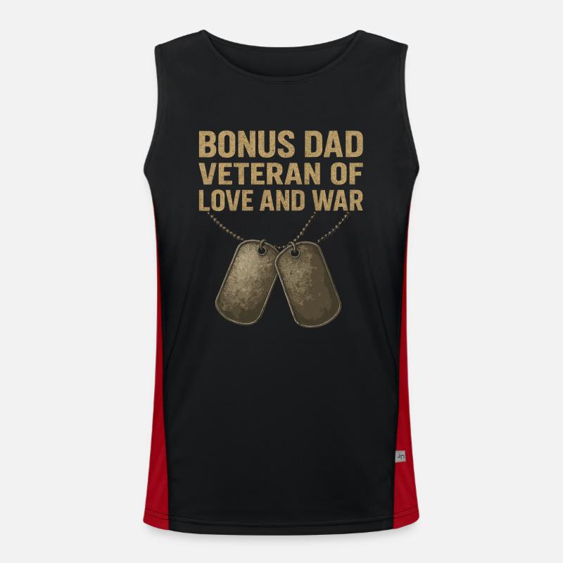 Papa bonus - Vétéran avec plaques d’identité Débardeur respirant contrasté Homme 
