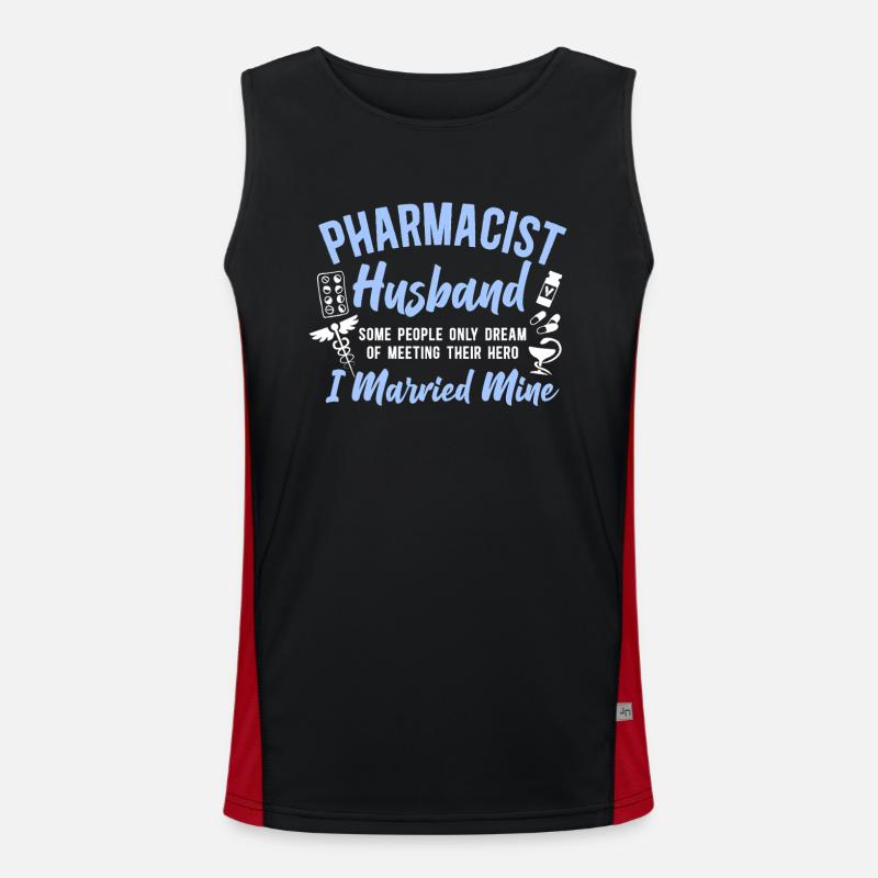 Pharmacy Tech Technician - Men's Functional Contrast Tank Top  - black/red
