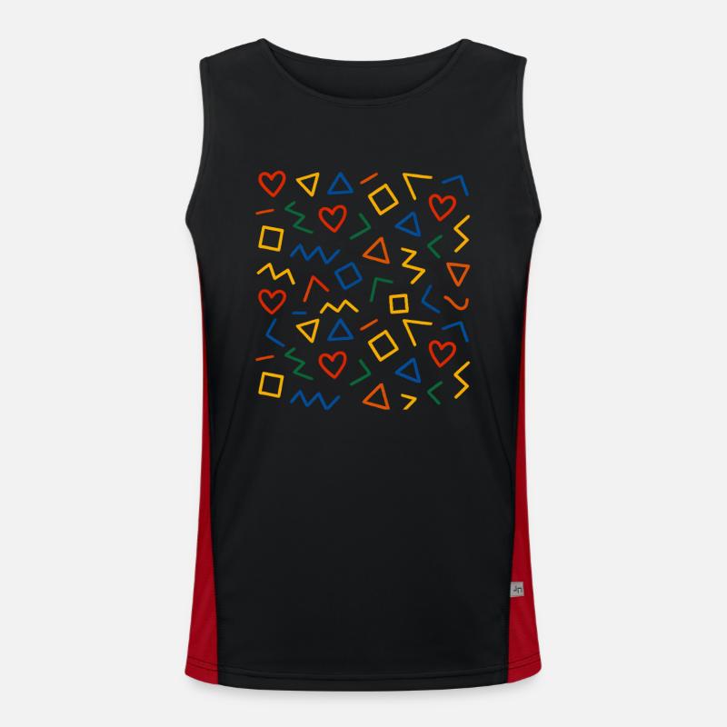 Geometric Pattern Design Men's Functional Contrast Tank Top 