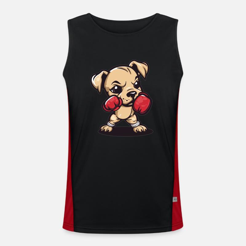 Boxer dog with power Men's Functional Contrast Tank Top 