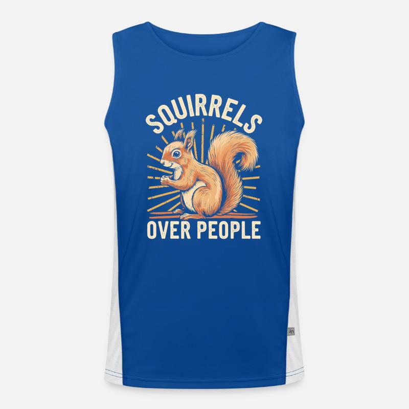 Squirrels Over People Eichhörnchen Funktionelles Kontrast-Tank Top für Männer 