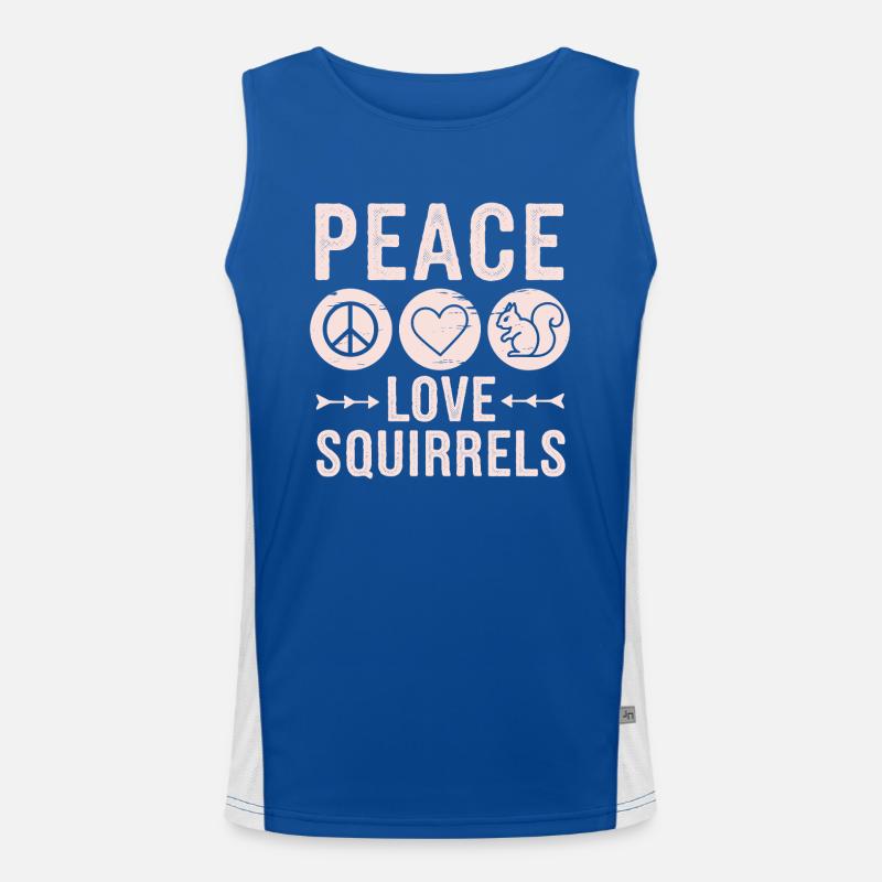 Peace Love Squirrels Eichhörnchen Funktionelles Kontrast-Tank Top für Männer 