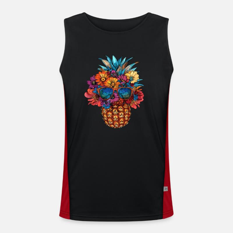 Ananas à décor floral Débardeur respirant contrasté Homme 