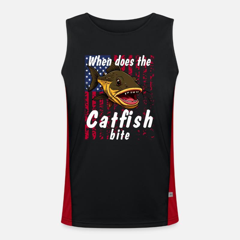 When does the catfish bite Funktionelles Kontrast-Tank Top für Männer 