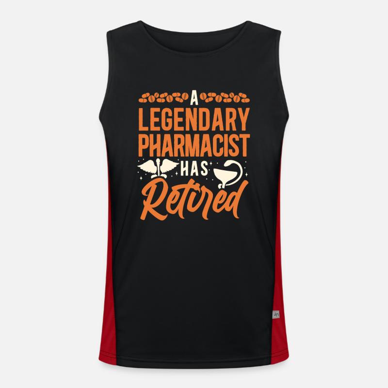 Pharmacy Tech Technician - Men's Functional Contrast Tank Top  - black/red