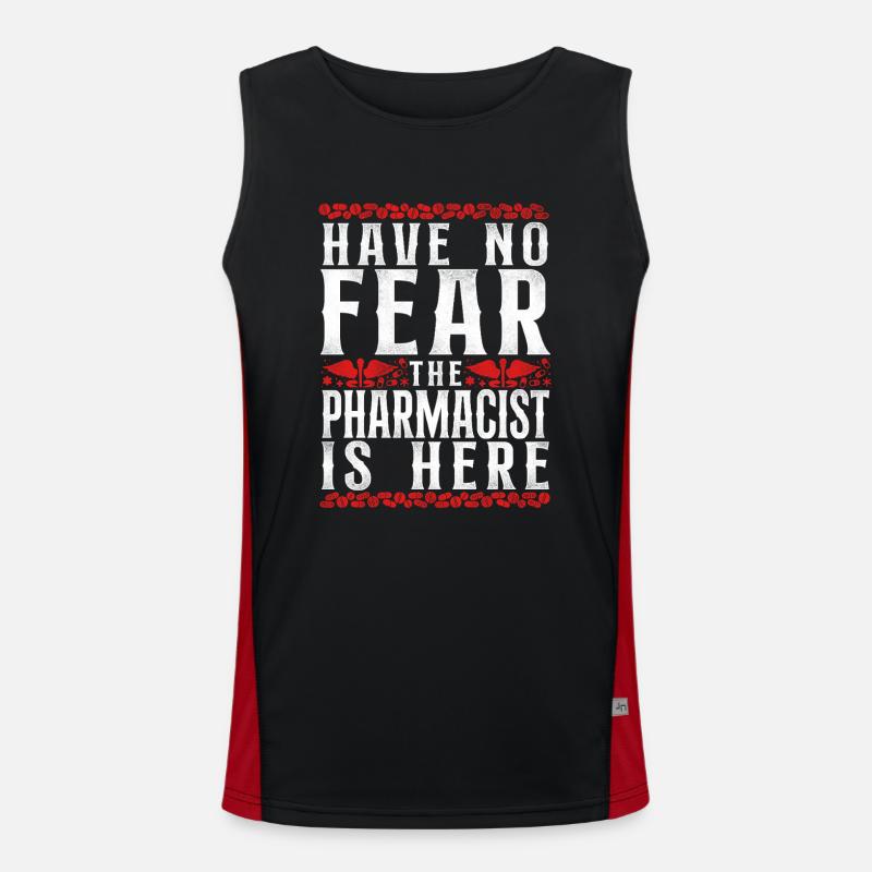 Pharmacy Tech Technician - Men's Functional Contrast Tank Top  - black/red