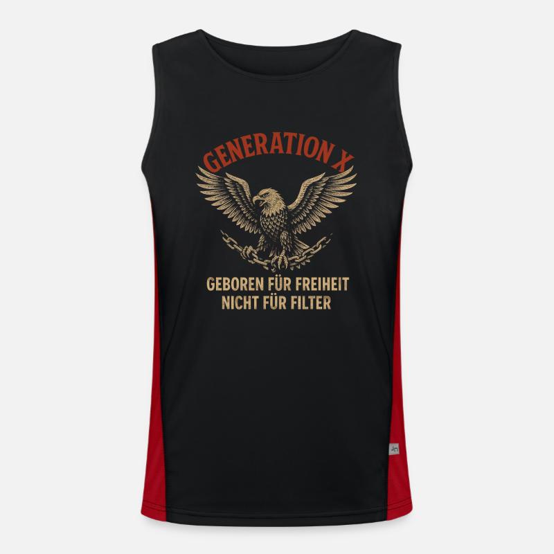 Generation X Freedom Eagle Motif Men's Functional Contrast Tank Top 