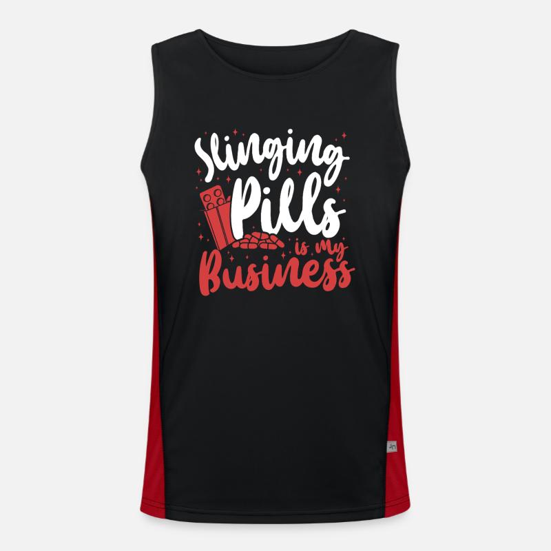Pharmacy Tech Technician - Men's Functional Contrast Tank Top  - black/red