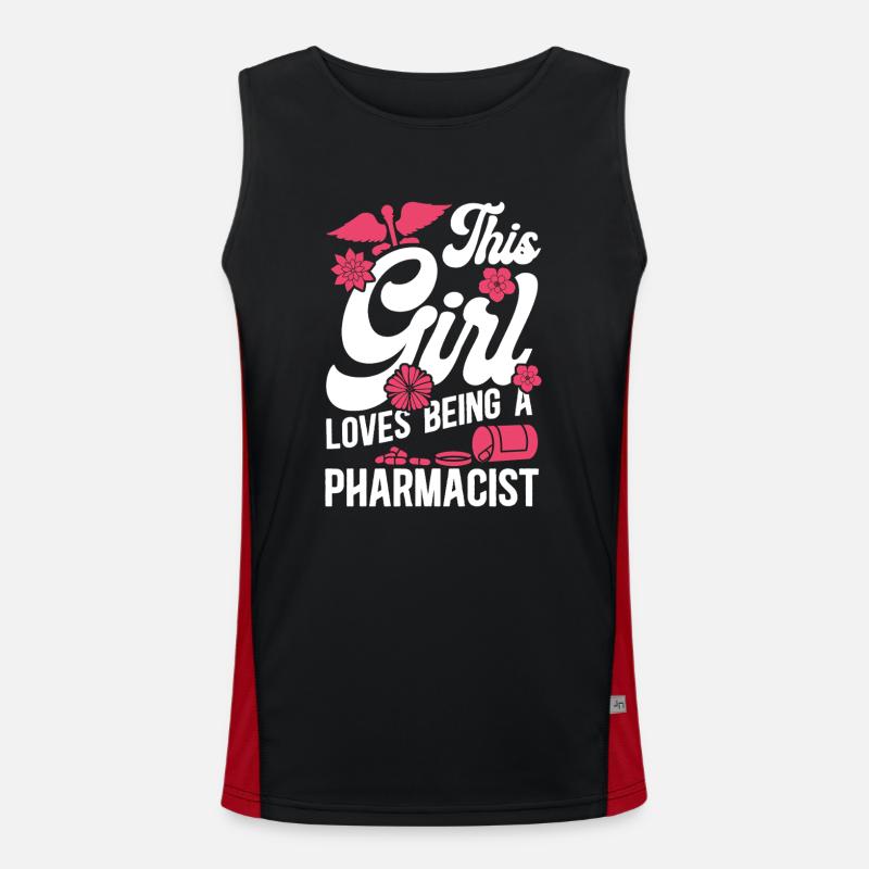 Pharmacy Tech Technician - Men's Functional Contrast Tank Top  - black/red